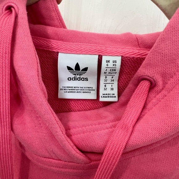 Adidas Pink Cropped Hoodie - Picture 5 of 5